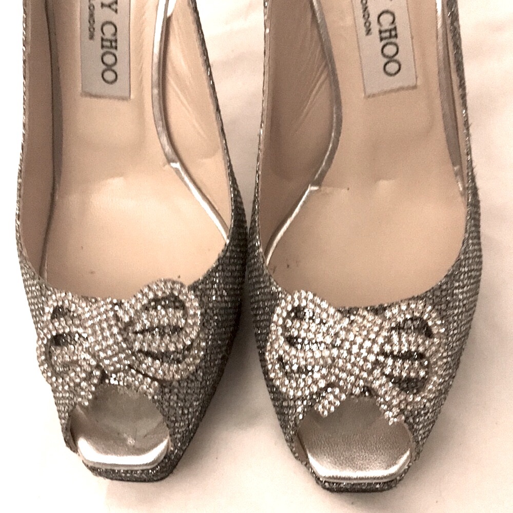 Jimmy Choo 38 1/2 EU Glitter/Silver - Picture 7 of 15